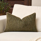 Yangest Chenille Pillow Cover 12 x 20 Inches, Thick Textured Rectangle Throw Pillow Cover Farmhouse Modern Soft Accent Couch Neutral Pillow Cover for Living Room Bedroom, Green - color: Olive Green, size: 20" x 12" (Pack of 1)