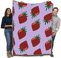 Pure Country Weavers Strawberry Blanket - Garden Floral Gift Tapestry Throw Woven from Cotton - Made in The USA (72x54) - color: Strawberry 2
