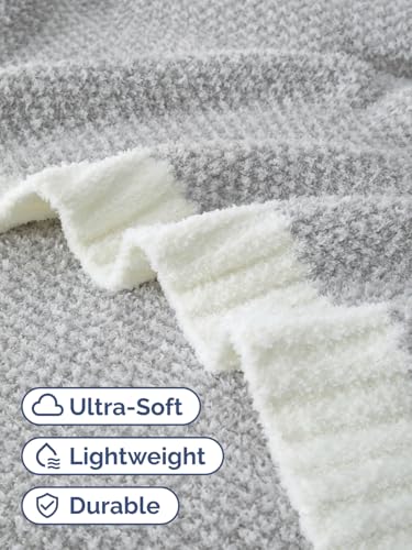 Grey Throw Blanket - Super Soft Throw for Couch, Bed, Sofa, Chair - Lightweight, Warm, Double Sided Knit - All Season Cozy, Fuzzy, Anti-Static Microplush Blanket for Women, Bedroom, Home Decor, 50x60 - color: 01 - Heathered Grey