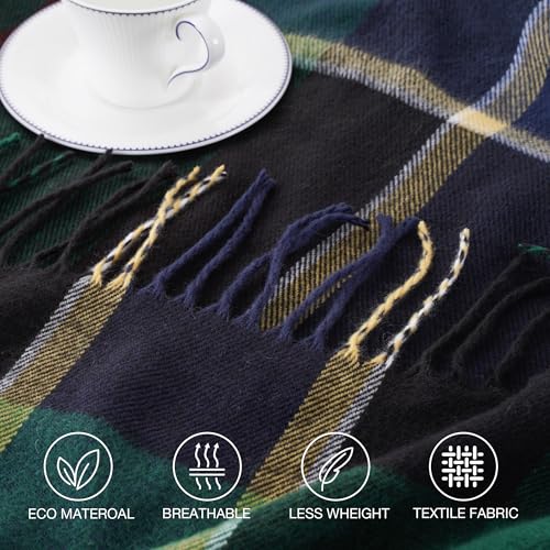 BATTILO HOME Forest Green Plaid Throw Blanket for Couch - Christmas Plaid Blanket Buffalo Checkered Blankets - Lightweight Farmhouse Outdoor Throw Blankets for Bed, Sofa 50"x60" - color: Forest Green