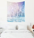 EMMTEEY Fantasy Forest Tapestry Mysterious Landscape Blue Ice Lake Frozen Magical Snow Tree 60X50 Tapestries for Women