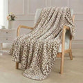 Fleece Throw Blanket 50" x 70" - Soft Cozy Microfiber Plush Blanket, Lightweight Warm Throw for Couch Bed Sofa Chair, All Season Use, Beige Leopard - color: Beige Leopard