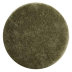 Upholstered Round Ottoman Set of 2, Green Pouf Ottoman, Modern Footstool with Soft Padded Seat & Solid Wood Frame, Multifunctional Vanity Stool Accent Seat for Living Room and Bedroom, Chenille - color: Green Chenille, size: Set of 2