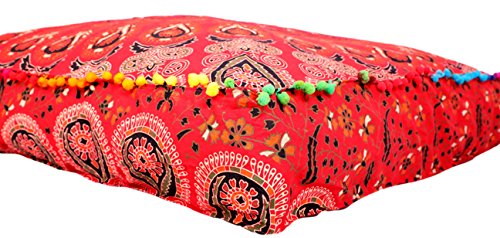 Indian Bohemian Tapestry Meditation Cushion Boho Floor Cushion Handmade Pillow Insert Boho Seating Pouf Ottoman Indian Pillow Shams Boho Mandala Dog Bed