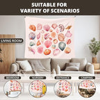 WAITPI Pink Beach Coastal Tapestry Wall Hanging for Bedroom, Ocean Seashell Wall Tapestries, Pink Beach Coastal Walls Hanging Room Decor Tapestry for Girls Women Home Living Room Dorm 50x60 inch - size: 60"L x 50"W