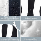 LVTXIII Outdoor Bistro Chair Cushions, 15"x15"x4" Round Patio Chair Cushions, All Weather Tufted Seat Cushions for Patio Furniture Use, Set of 2, Cabana Black - color: Cabana Black
