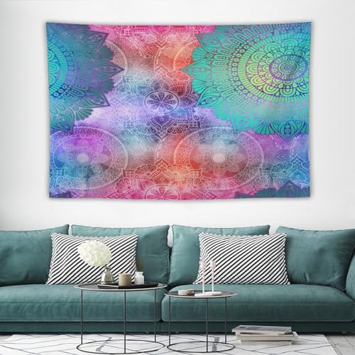 HZOHNAGO Mandala Tapestry Abstract Colored Geometry Pattern Printed Wall Tapestry Watercolor Abstract Wall Hanging for Bedroom Living Room Dorm 60" W x 40" H - color: Style-6, size: 60"L x 40"W