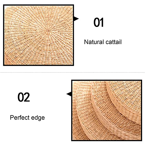 Comfortable Round Seat Cushion, Natural Straw Pouf Tatami Floor Pouf, Meditation Cushion 45cm - size: 45cm