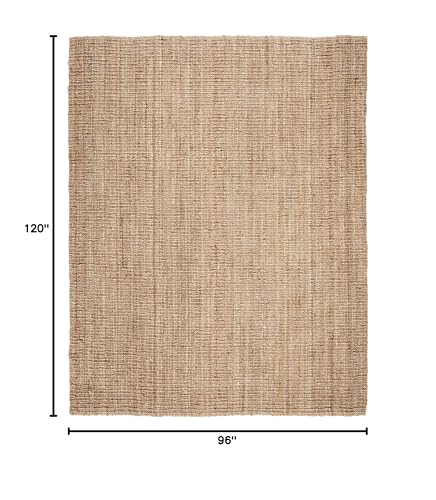 SAFAVIEH Area Rug 8x10 - Natural Fiber Collection - Large - Natural Brown, Handmade Jute, Farmhouse Style, Chunky Textured Thick Pile (NF447A) - color: Natural, size: 8' x 10' (Rectangular)