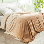 NEWCOSPLAY Super Soft Throw Blanket Ombre Brown Premium Silky Flannel Fleece Leaves Pattern Lightweight Bed Blanket All Season Use (Ombre Brown, Throw(50"x60")) - color: Ombre Brown, size: Throw(50"x60")