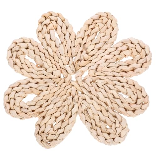 STOBAZA Woven Flower Wall Decor Boho Wall Basket Flower Shape Seagrass Woven Hanging Art for Farmhouse Bedroom Living Room Decoration