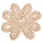 STOBAZA Woven Flower Wall Decor Boho Wall Basket Flower Shape Seagrass Woven Hanging Art for Farmhouse Bedroom Living Room Decoration