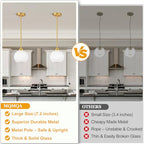 1 Pack Gold Globe Pendant Lights, Mid Century Gold Pendant Light Fixtures, Globe Pendant Lights Kitchen Island with Milk Glass Shade Adjustable Hanging Fixture for Dining Room (Bulbs not Included) - color: Brushed Gold + Clear Glass 1 Pack