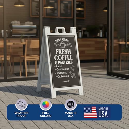 Custom A-Frame Sign Inserts with Optional Stand by DreamController - Personalized Print Inserts with Your Photo, Text or Logo | Durable Custom Panels for Sidewalk Boards, Retail & Event | 24x36 inch - color: A Frame Inserts Custom
