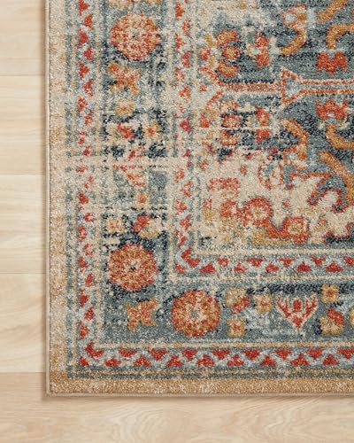 Loloi Jocelyn Collection JOC-03 Mist/Multi 9'-6" x 12'-6" .38" Thick Area Rug - color: Mist / Multi, size: 9'6" x 12'6" (Rectangular)