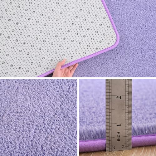 Pettop 4x6 ft Purple Area Rugs for Bedroom Living Room, Washable Memory Foam Indoor Carpet, Modern Aesthetic Minimalist Non Slip Soft Comfy Carpet for Boys Girls Dorm Home Decor - color: Purple, size: 4' X 6' (Rectangular)