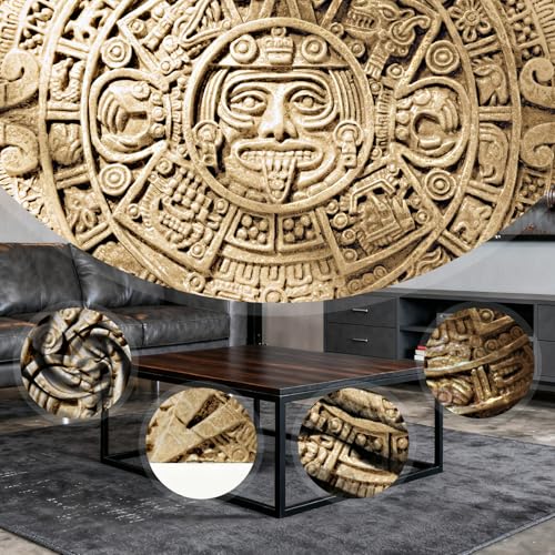 SHRAPHY Aztec Mayan Tapestry, Ancient Civilization History Calendar View Blanket Wall Hanging, Mandala Home Decor Art for Bedroom Living Room Dorm Office 80x60Inches