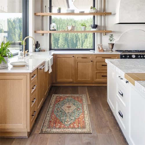 Lahome Felice Boho Tribal 2x3 Washable Small Rugs for Entryway Doormat Indoor Entrance, Throw Rugs with Rubber Backing, Bohemian Soft Non-Slip Bathroom Carpet for Bath Front Door Kitchen Floor - color: Geometric Tribal, size: 2' x 3' (Rectangular)