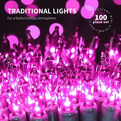 100LIGHTS Purple Extra-Bright with End Connectors Halloween Decorative Lights 5.98m UL Certified Mini String Light Set Waterproof for Halloween Home Garden Christmas Tree Party Patio Wedding - color: Brown Wire Purple, size: 100 COUNT-1PACK