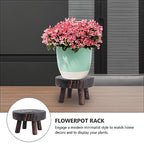 Cabilock Solid Wood Flowerpot Rack 6.69X6.69X3.54 Inch Indoor Plant Stand Decorative Rack for Balcony Garden Living Room with Rustic Natural Finish