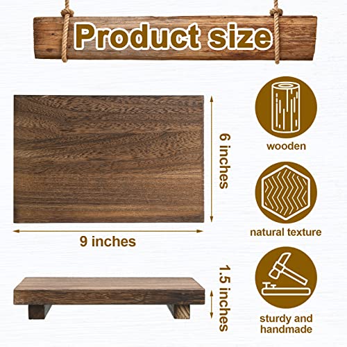 Nuogo Wood Riser Tray Soap, Stand Soap Tray for Kitchen Sink, Wood Pedestal for Kitchen Counter Sink Stand Decorative Rustic Bathroom Dishes Plant Bottles Candles Display(9 x 6 Inch,Brown) - color: Brown, size: 9 x 6 Inch