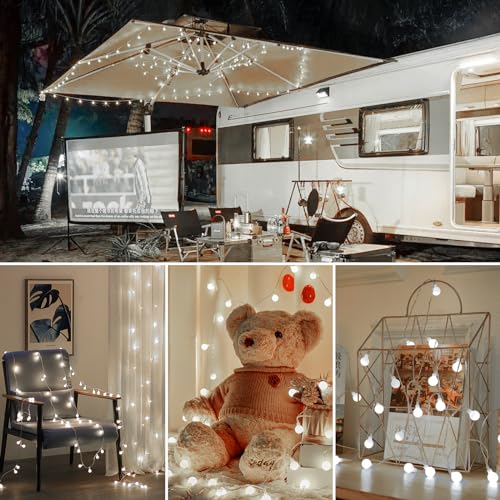 Globe String Lights Battery Operated - 21 Feet 60 Led Twinkle Fairy Lights, 8 Modes with Remote Mini Globe Lights for Indoor Outdoor Bedroom Party Wedding Garden Christmas Tree Decor, Pure White - color: Cool White, size: 1 Pack