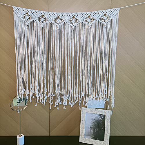 kiido Macrame Wall Hanging, Hanging Wall Tapestry Large Bohemian Wall Decoration Macrame Curtain fringe Backdrop Wall Decor for Wedding Living Room Bedroom Gallery, 38"x 33"