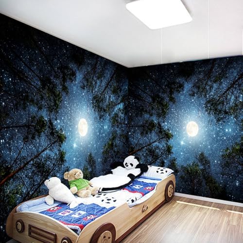 Extra Large Galaxy Forest Tapestry for Bedroom Ceiling 118" X 98", Big Space Night Starry Sky Blue Tapestry Aesthetic, Oversized Milky Way Moon Stars Backdrop Wall Hanging for Dorm Living Room Decor - color: Galaxy Forest Tapestry, size: 118"L x 98"W