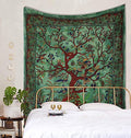 Popular Handicrafts Tapestry Wall Hanging Hippie Bohemian Tree of Life Hippy Psychedelic Design Indian Tapestries Bedspread 53 x 78 inches (140cm x 215cm) Green - color: Green #1, size: 78"L x 53"W
