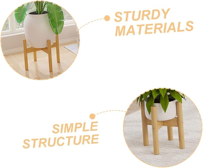 Bamboo Plant Pot Stand Indoor Plant Display Rack Boho Style Flower Pedestal