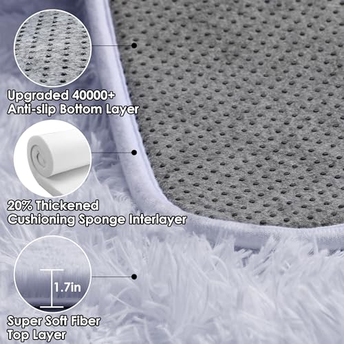 ONASAR White Runner Rugs for Bedroom Living Room, Luxury Bedside Fluffy Area Rug 2x6 Feet, Ultra Soft Plush Faux Fur Floor Throw Carpet for Hallway Nursery Kids Dorm Home Decor Aesthetic - color: White, size: 2' x 6' (Runner)
