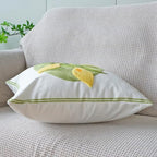 vctops Farmhouse Calla Lily Cotton Tufted Throw Pillow Cover Spring Floral Embroidery Pillowcase Soft Square Cushion Case for Sofa Couch Bed Chair (Yellow C,18"x18") - color: Yellow C