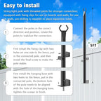 SINLEY 2 Pack 5Ft String Light Poles,Light Poles for Outside String Lights,Outdoor Light Poles with Fork,Metal Pole Stand for Patio,Backyard,Deck - style: 2 Pack 5Ft