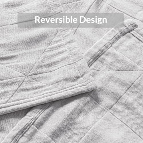 Exclusivo Mezcla 100% Cotton Muslin Blanket for Bed, King Size 4-Layer Moisture-Wicking and Breathable Ultra Soft Gauze Blanket for Spring Summer, 104"x90", Light Grey - color: Light Grey, size: King (104"x90")