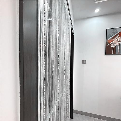 ave split 100cmX200cm Decorative Door String Curtain Beads Wall Panel Fringe Window Room Divider Blind for Wedding Coffee House Restaurant Parts Door Divider Beads Tassel Screen Decoration (white25) - color: White