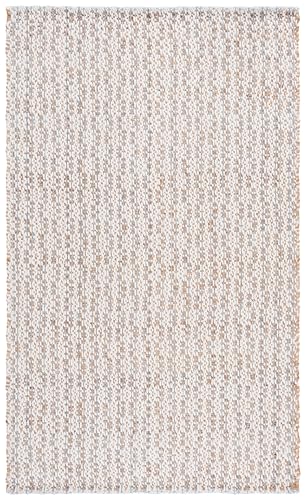 SAFAVIEH Area Rug 5x8 - Natural Fiber Collection - Natural & Light Blue, Handmade Jute & Wool, Ideal for Living Room, Bedroom, Dining Space (NFB225M) - color: Natural/Light Blue, size: 5' x 8' (Rectangular)