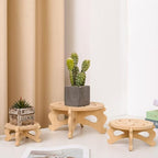 Plant Stand Indoor, Bamboo & Wood Plant Holders Indoor Stand, No Screws Required Stable Outdoor Plant Pot Stand, Wooden Stand for Plants Fit 5-15 Inch Pots, Support 190lb Adult