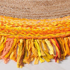 SAFAVIEH Cape Cod Collection 3' Round Gold / Natural CAP701D Handmade Boho Fringe Jute & Cotton Area Rug - color: Gold/Natural, size: 3' (Round)