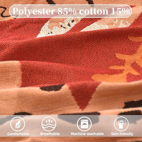Boho Throw Blanket Reversible Cotton Bohemian Tapestry Hippie Room Decor Outdoor Blanket Double Sided (Boho Leopard 50"x60") - color: Boho Leopard, size: 50*60 inch