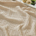 EMME Cotton Muslin Large Throw Blanket Couch Breathable Gauze Soft Lightweight Bed Blankets Adults (Heather Beige, 50"x70") - color: 03 - Beige, size: Large Throw (50" X 70")