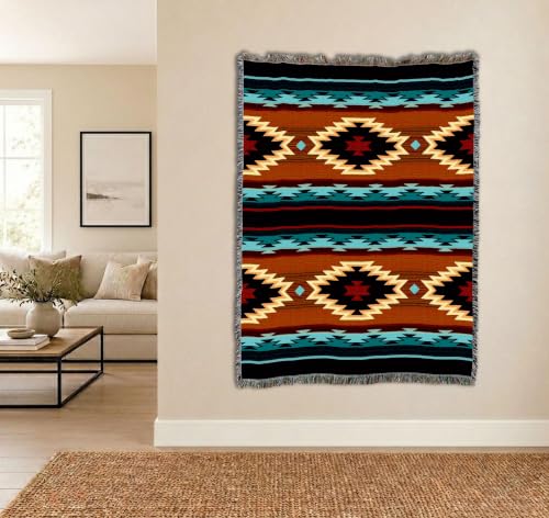 Pure Country Weavers Anatolia Blanket - Southwest Native American Inspired - Gift Tapestry Throw Woven from Cotton - Made in the USA (72x54) - color: Anatolia, size: Large