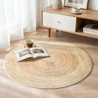 Asrug Imitation Jute Low Pile Round Rug Area Rug Washable Non-Slip Circle Rug Soft Plush Touch Circle Rugs Round for Kitchen Bathroom Living Bedroom Nursery, Carpet 3ft /36 inch/91 cm Brown - color: Brownline, size: 3ft