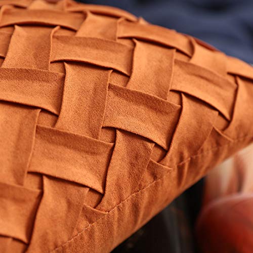 vctops Fall Boho Basket Weave Pattern Decorative Throw Pillow Cover Super Soft Suede Solid Square Accent Cushion Case for Couch Sofa Car (Zhuan Red,18"x18") - color: Zhuan Red, size: 18" x 18" (Pack of 1)