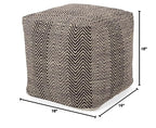 Christopher Knight Home Dora Hand-Crafted Cotton Cube Pouf, Brown, Beige, and Yellow