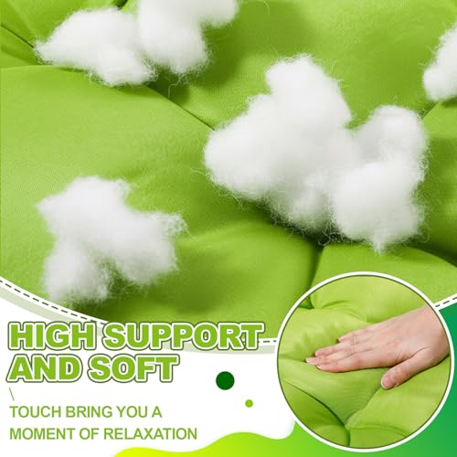 Barydat 3 Pack Wicker Furniture Cushions Waterproof Outdoor/Indoor Tufted Wicker Chair Cushions 1 Loveseat and 2 U-Shape Rattan Chairs for Patio Furniture, Rattan Love Seat, Bench (Grass Green) - color: Grass Green
