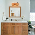 2-light Bathroom Lights Over Mirror,Rattan Vanity Light Fixtures,Farmhouse Boho Wall Sconce with Woven Cage,Rustic Boho Wall Mounted Light Wooden Vanity Lighting for Bedroom Living Room Hallway Foyer - color: 2light-Drum shade