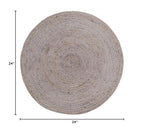 Handmade Natural Fiber Round Collection 2' Round Natural Handmade Boho Charm Farmhouse Jute Area Rug (Gray) - color: Grey