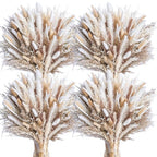 440PCS Natural Dried Pampas Grass Boho Home Decor Bouquet Phragmites Dried Flowers Bouquet for Wedding Floral Arrangements Home Decorations (440PCS) - size: 440 Pcs