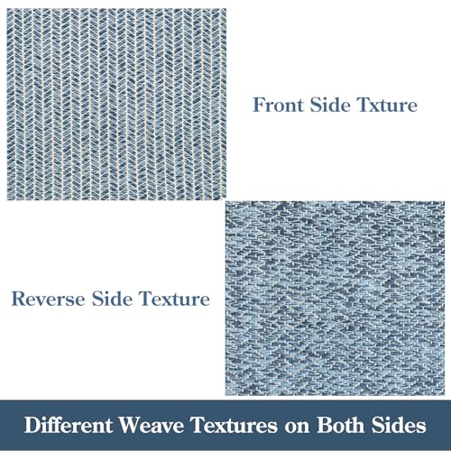 Lahome Belle Boho Bathroom Rugs, Small 2x3 Front Door Bath Mats Lightweight Entryway Rug Woven Cotton Area Rug with Tassels, Farmhouse Blue Throw Rug Washable Low Pile Carpet for Kitchen - color: Blue/Multi, size: 2' x 3' (Rectangular)