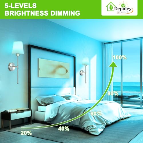 Depuley Battery Operated Wall Sconce: Set of 2 Wireless Wall Lights with Remote for Bedroom - 12 Colors Rechargeable Wall Lamp for Living Room Dining Room Hallway Bathroom Staircases - Nickel 24 Inch - color: Brushed Nickel, size: 24 Inch Set of 2